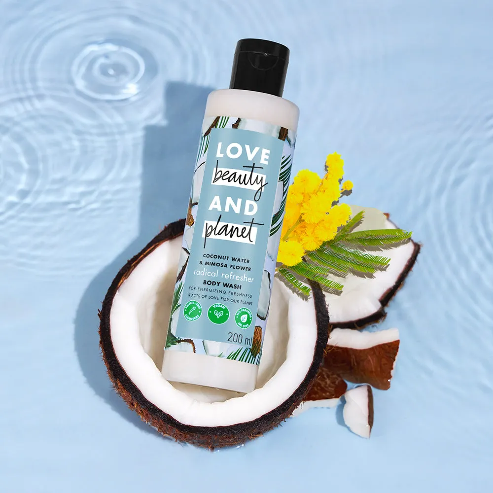 Coconut Water & Mimosa Flower Body Wash & Lotion Combo - (200ml   190ml)