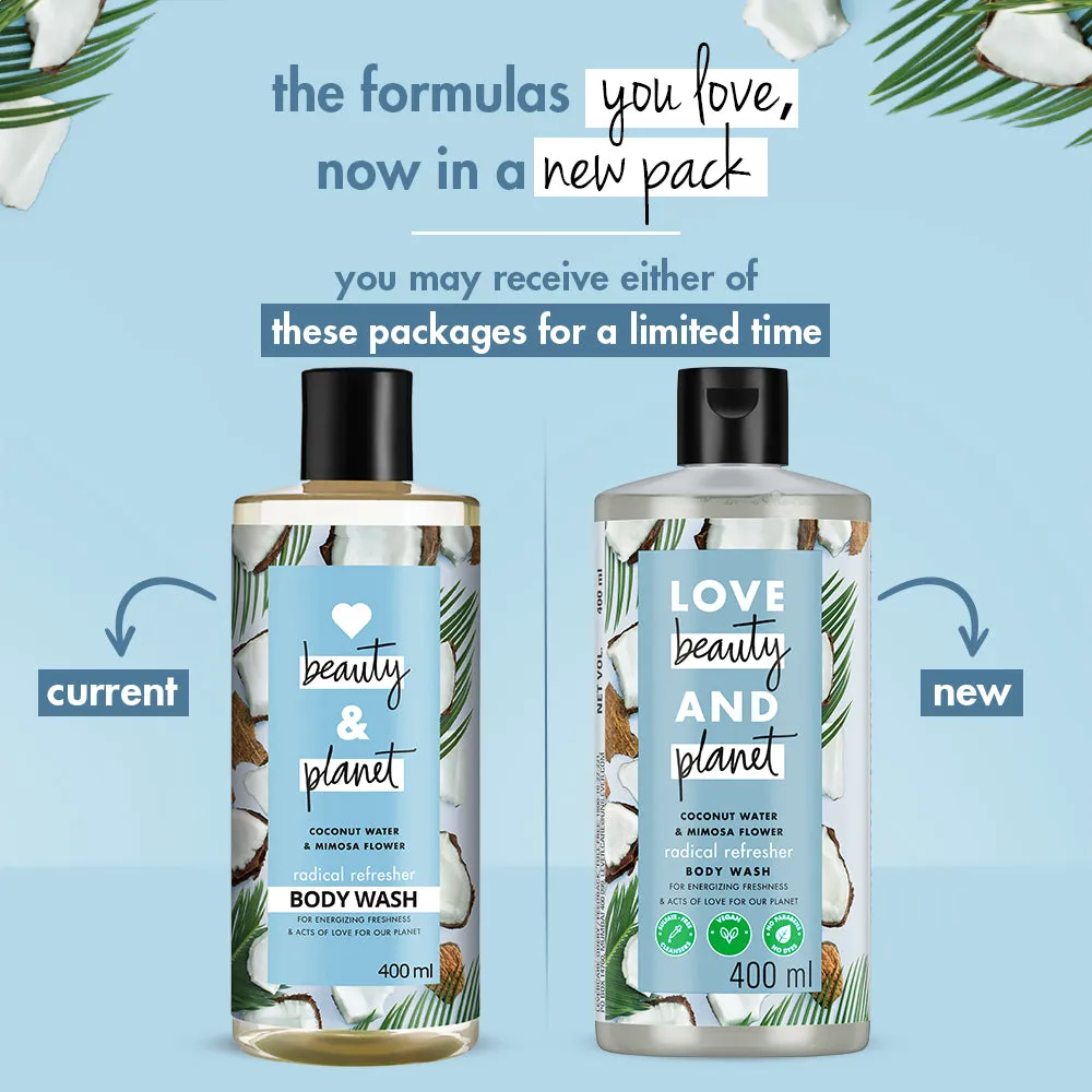 Coconut Water & Mimosa Flower Body Wash & Lotion Combo - (200ml   190ml)