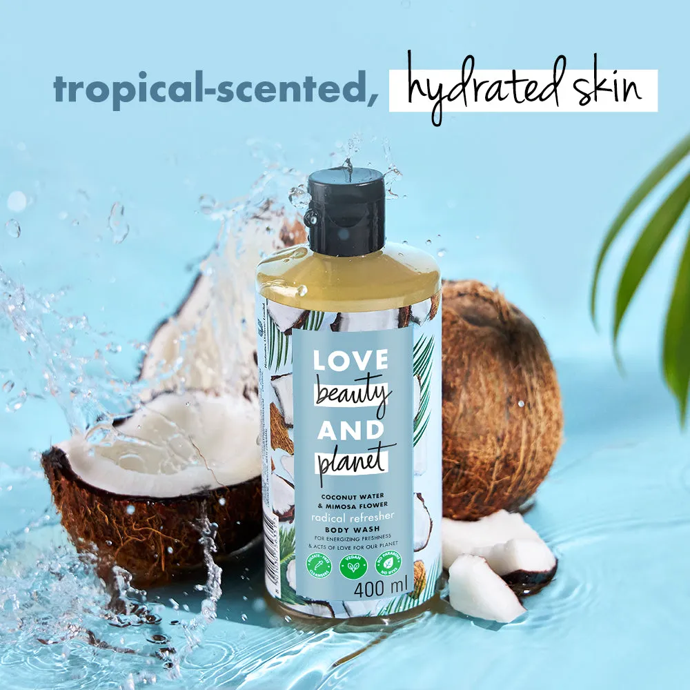 Coconut Water & Mimosa Flower Body Wash & Lotion Combo - (200ml   190ml)