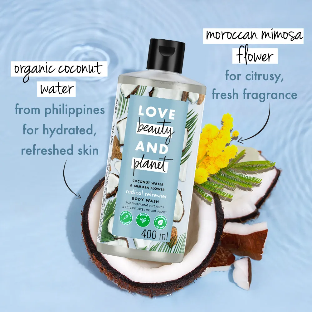 Coconut Water & Mimosa Flower Body Wash & Lotion Combo - (200ml   190ml)