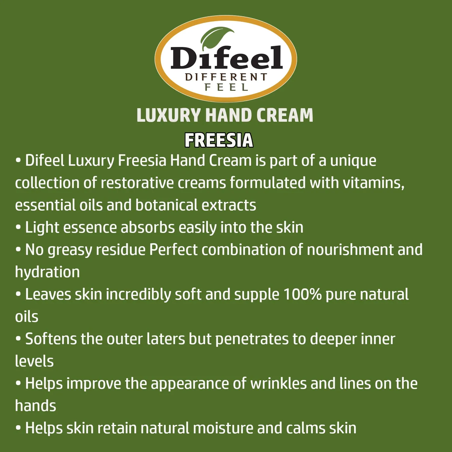 Difeel Luxury Moisturizing Hand Cream - Freesia 1.4 oz.